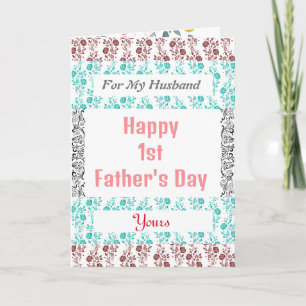 Geometric floral 1st Father's Day Husband/Dad Card