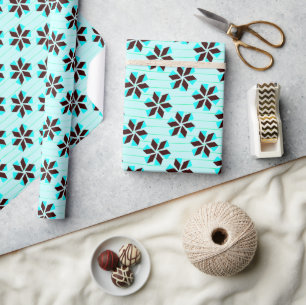 Geometric Floral Abstract Snowflake Seamless Wrapping Paper