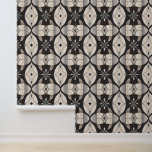 Geometric Floral Art Deco Pattern in Neutral Tones Wallpaper<br><div class="desc">This seamless Art Deco-inspired pattern features elegant geometric floral shapes in soft beige and cream tones on a dark background. The symmetrical arrangement and vintage style evoke a sense of sophistication and timelessness, making it ideal for wallpaper, textiles, or stationery. Perfect for adding a refined, retro-modern touch to any design...</div>