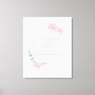 Geometric Floral Beautiful Mother Quote Canvas Print