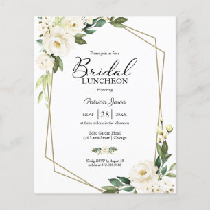 Geometric Floral Budget Bridal Luncheon Invitation