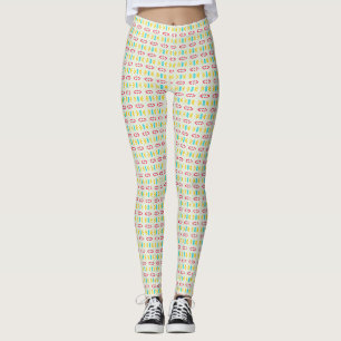 Geometric Floral Coloured Pattern Leggings
