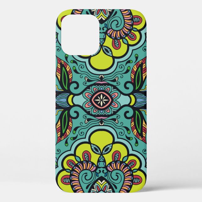 Geometric floral, colourful abstract seamless text Case-Mate iPhone case (Back)