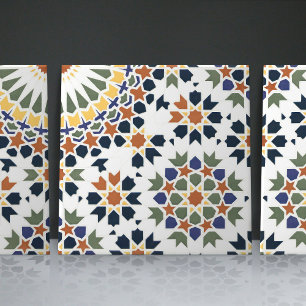 Geometric Floral Moroccan Tile Home Decor Accent