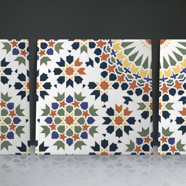 Geometric Floral Moroccan Tile Home Decor Accent (Creator Uploaded)