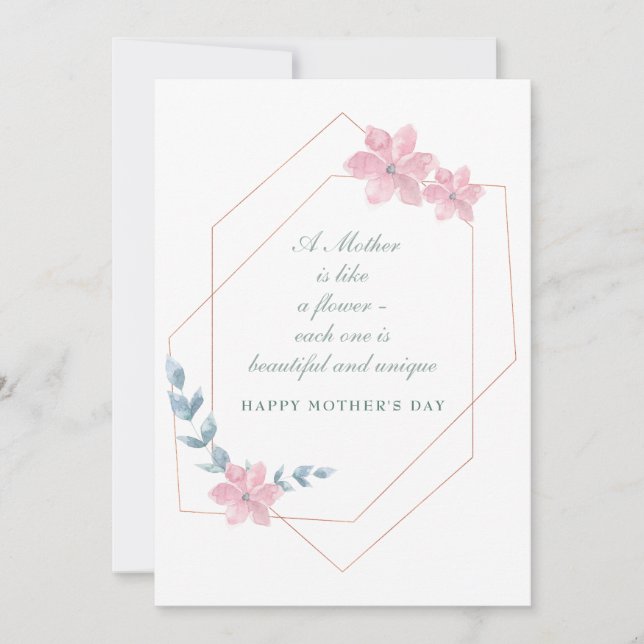 Geometric Floral Mother's Day Holiday Card (Front)