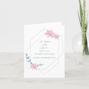 Geometric Floral Mother's Day Holiday Folded Card