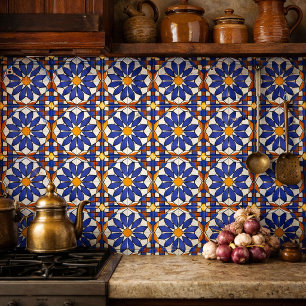 Geometric Floral Pattern Azulejo  Tile