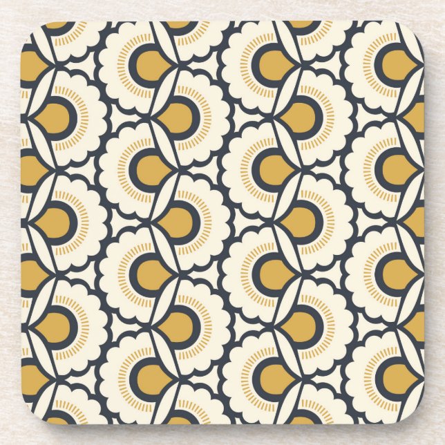 Geometric Floral Pattern Coaster (Front)