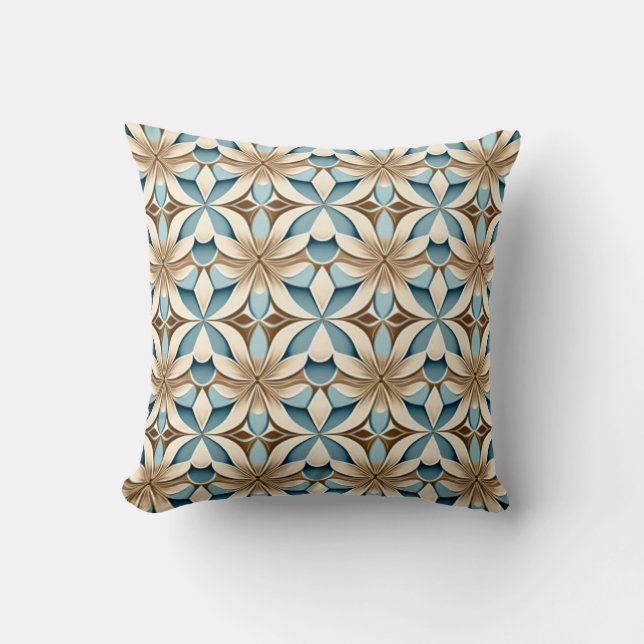 Geometric Floral Pattern Cushion (Front)