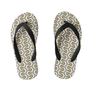 Geometric Floral Pattern Kid's Flip Flops