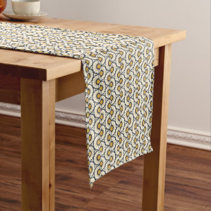 Geometric Floral Pattern Short Table Runner