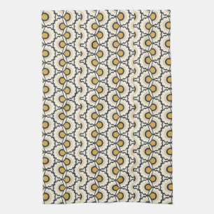 Geometric Floral Pattern Tea Towel