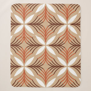 Geometric floral pattern: vintage artistic design sherpa blanket