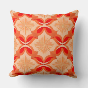 Geometric Floral Pattern With Symmetrical Motifs Cushion