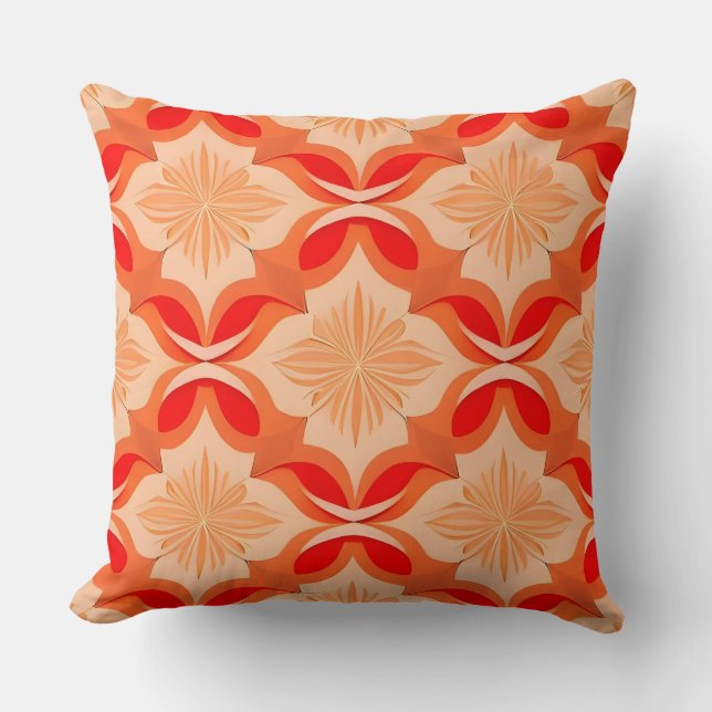 Geometric Floral Pattern With Symmetrical Motifs Cushion (Front)