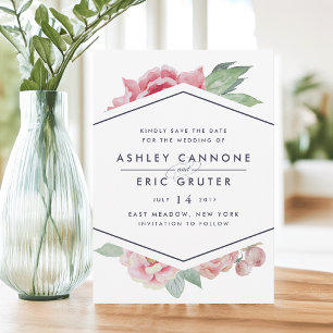 Geometric Floral Save the Date