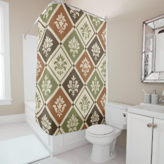 Geometric Floral Shower Curtain