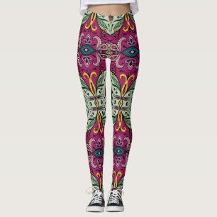 Geometric Floral Tribal Ethnic Doodle Leggings