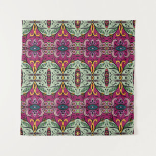 Geometric Floral Tribal Ethnic Doodle Tapestry
