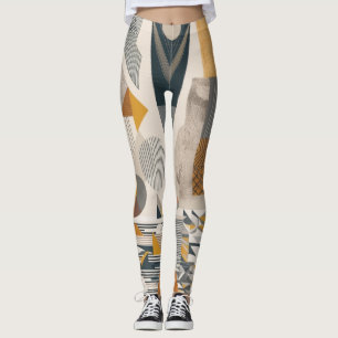 Geometric Flow: Modern Elegance Leggings Design