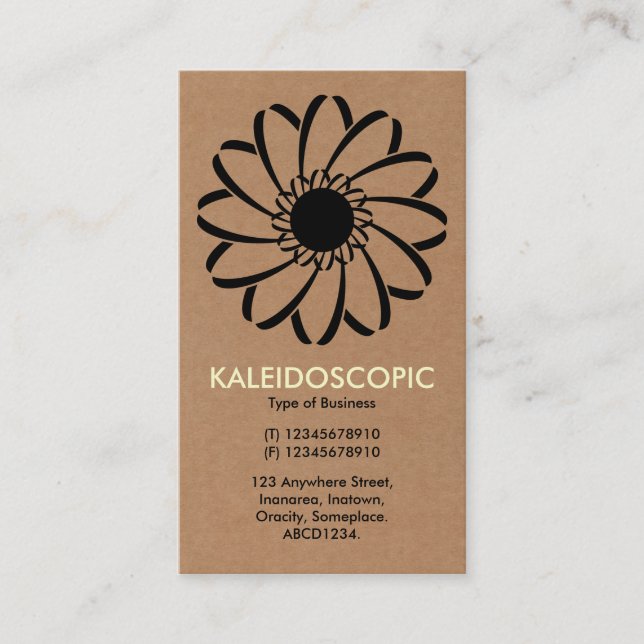 Geometric Flower 01 - Cardboard Business Card (Front)