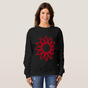 Geometric Flower 01 - Red Sweatshirt