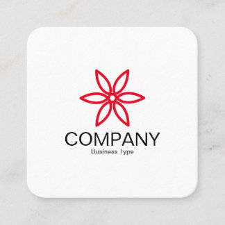 Geometric Flower 02 - White Square Business Card
