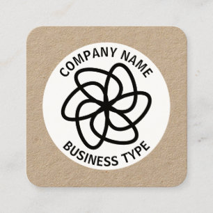 Geometric Flower 04 - kraft Square Business Card