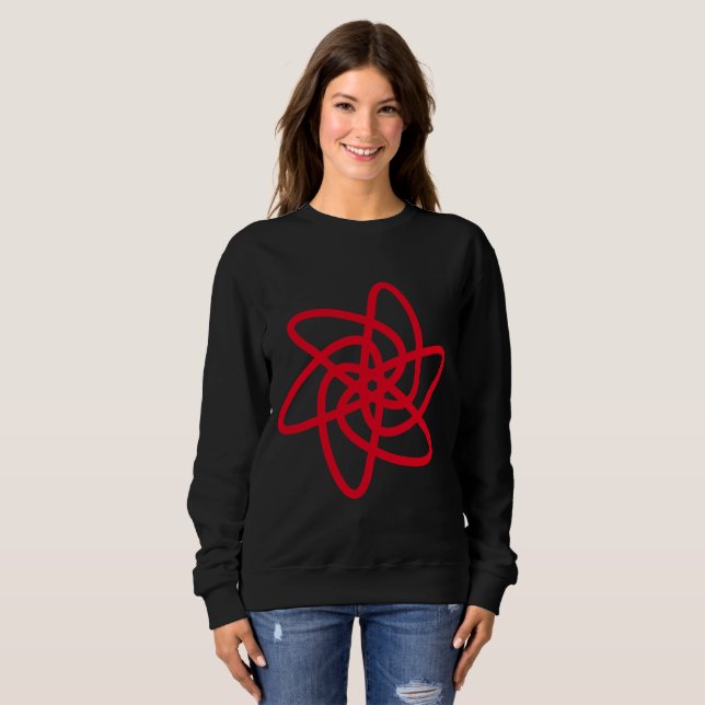 Geometric Flower 05 - Red Sweatshirt (Front Full)