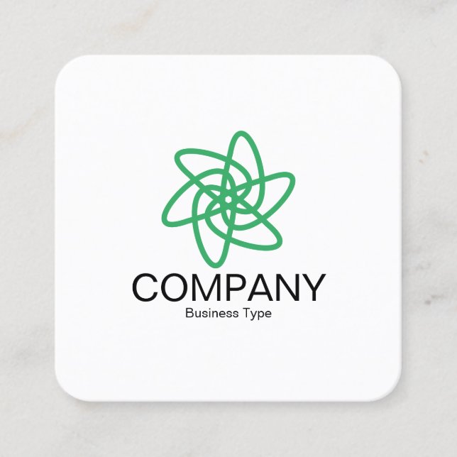 Geometric Flower 05 - White Square Business Card (Front)