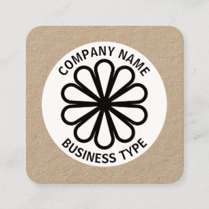 Geometric Flower 07 - kraft Square Business Card