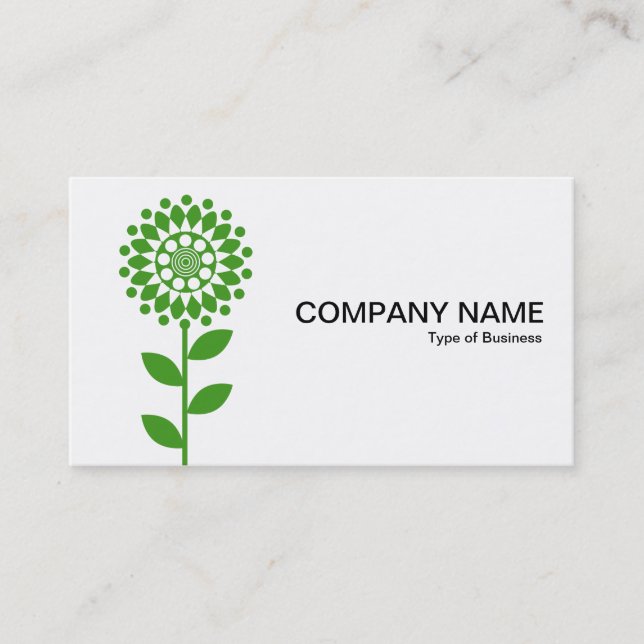 Geometric Flower - Avocado on Black Business Card (Front)