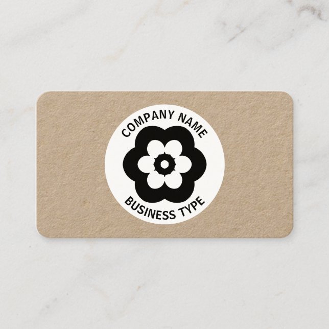 Geometric Flower -  Kraft Business Card (Front)