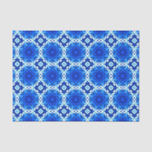 Geometric Flower Pattern in Cobalt Blue and Navy   Tissue Paper