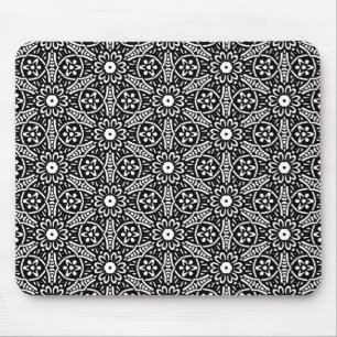 Geometric Flower Pattern Mouse Mat