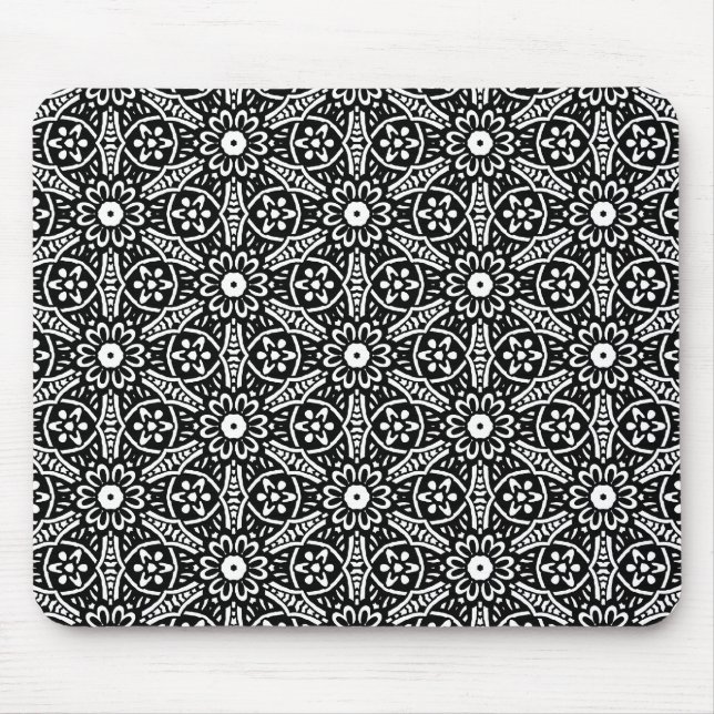 Geometric Flower Pattern Mouse Mat (Front)