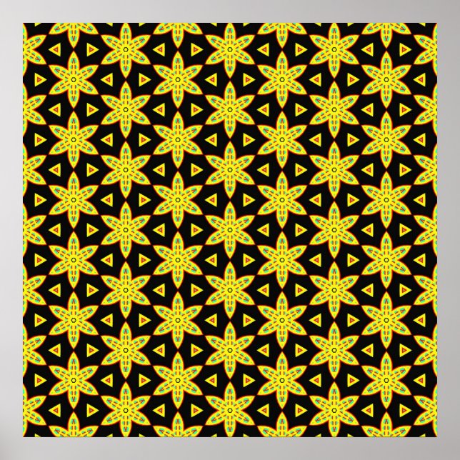 Geometric Flower Pattern Poster (Front)