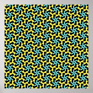 Geometric Flower Pattern Poster