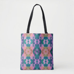 Geometric Flower Pattern Tote Bag