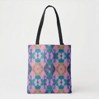 Geometric Flower Pattern Tote Bag