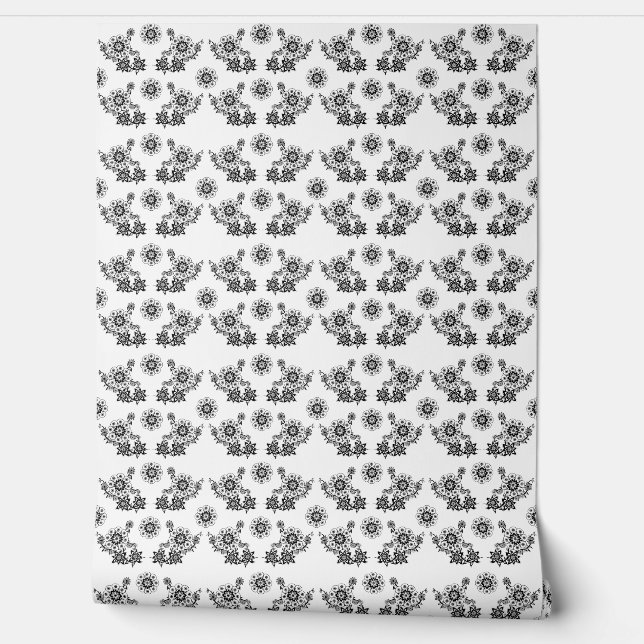 Geometric flower pattern wallpaper (Unrolling)