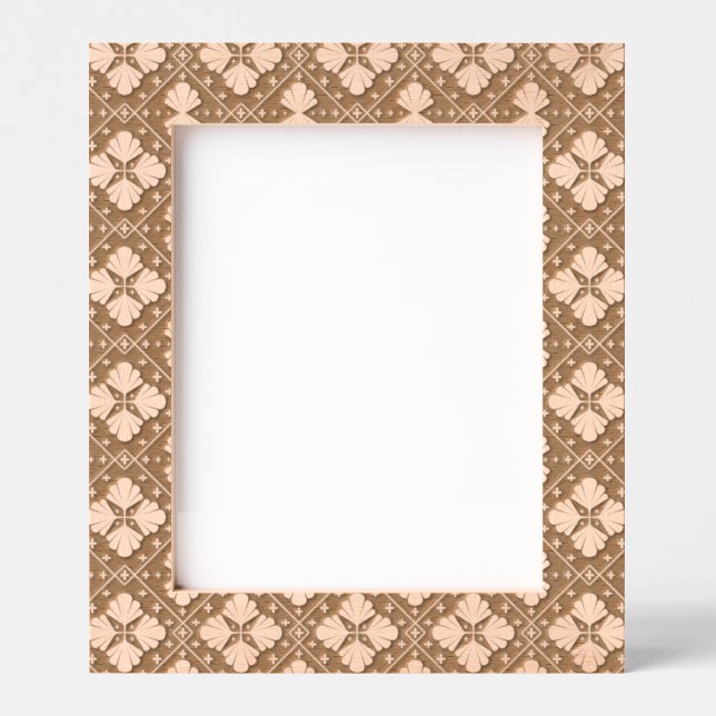Geometric Flower Petals Abstract Repeat Pattern Etched Frames (Front)
