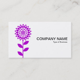Geometric Flower - Purple on White Business Card
