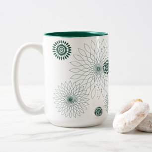 Geometric Flower Two-Tone Coffee Mug