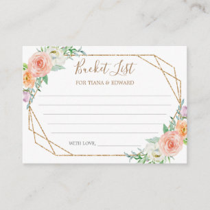Geometric Flower Wedding Bucket List Ideas Card