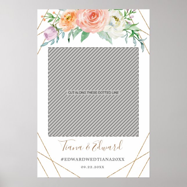 Geometric Flower Wedding Photo Frame Props Poster (Front)