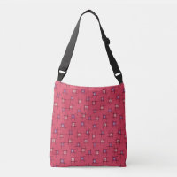 Geometric Flowers and sticks on red background