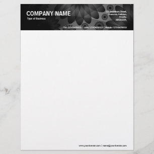 Geometric Flowers - Black and Grey Customized Letterhead
