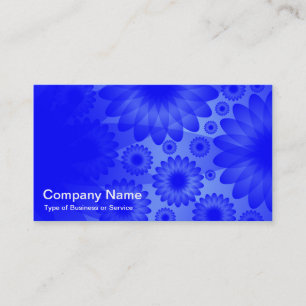 Geometric Flowers - Blue with Grey Business Card